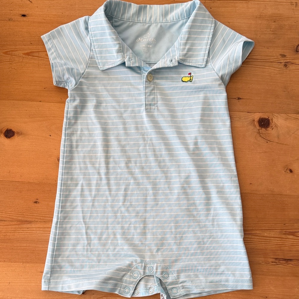 Striped Blue Masters Baby Onesie
